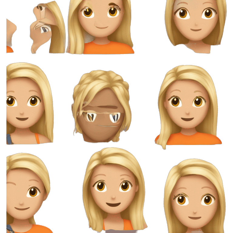 Phoebe Buffay Friends wearing orange top emoji