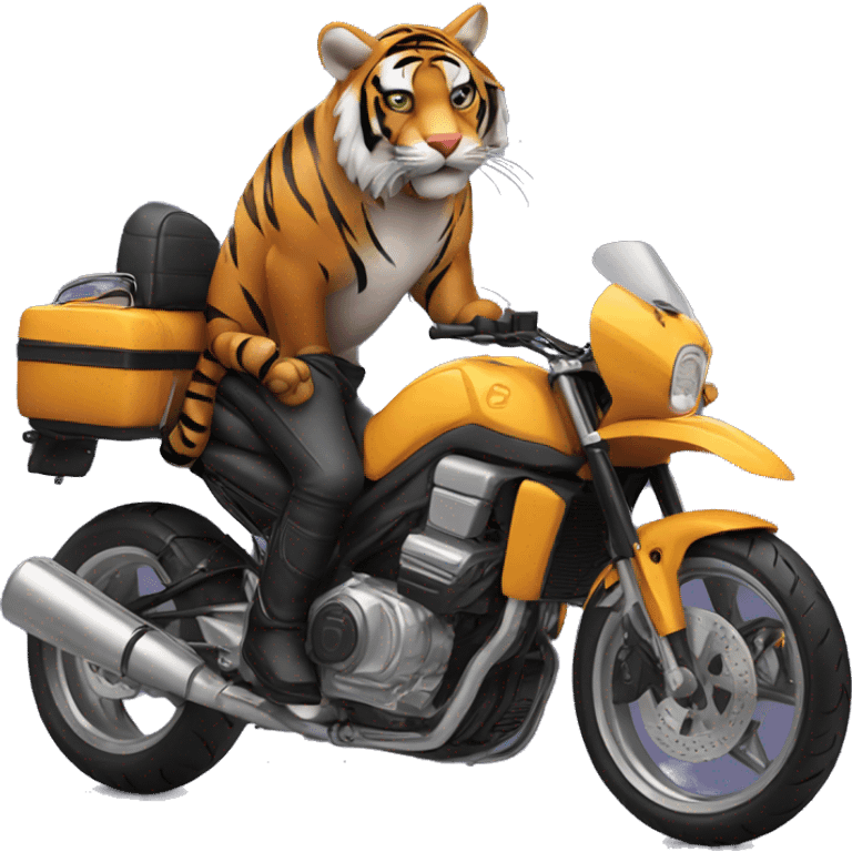 moto with tiger  emoji