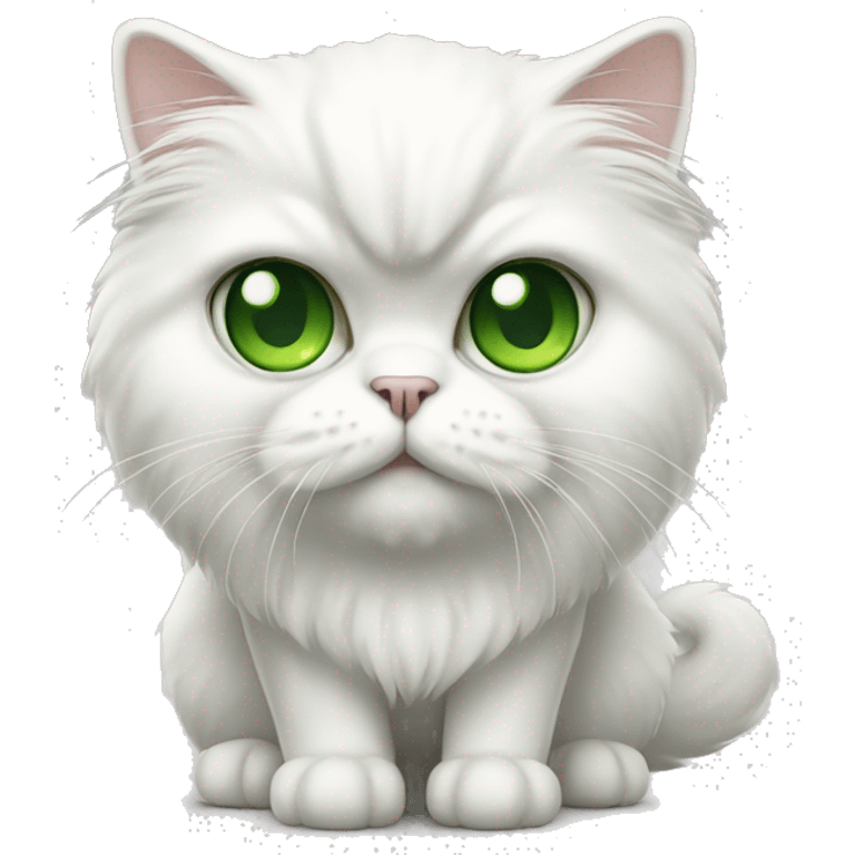 white persian cat with green eyes full body emoji