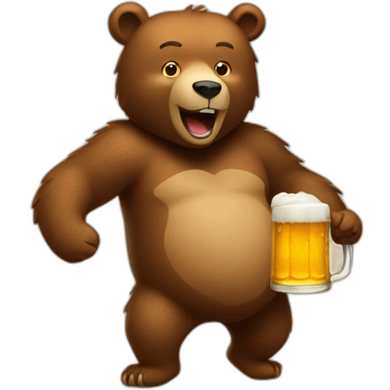 Bear ridding a beer emoji