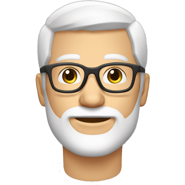 homem branco rosto arredondado oculos fino e barba emoji