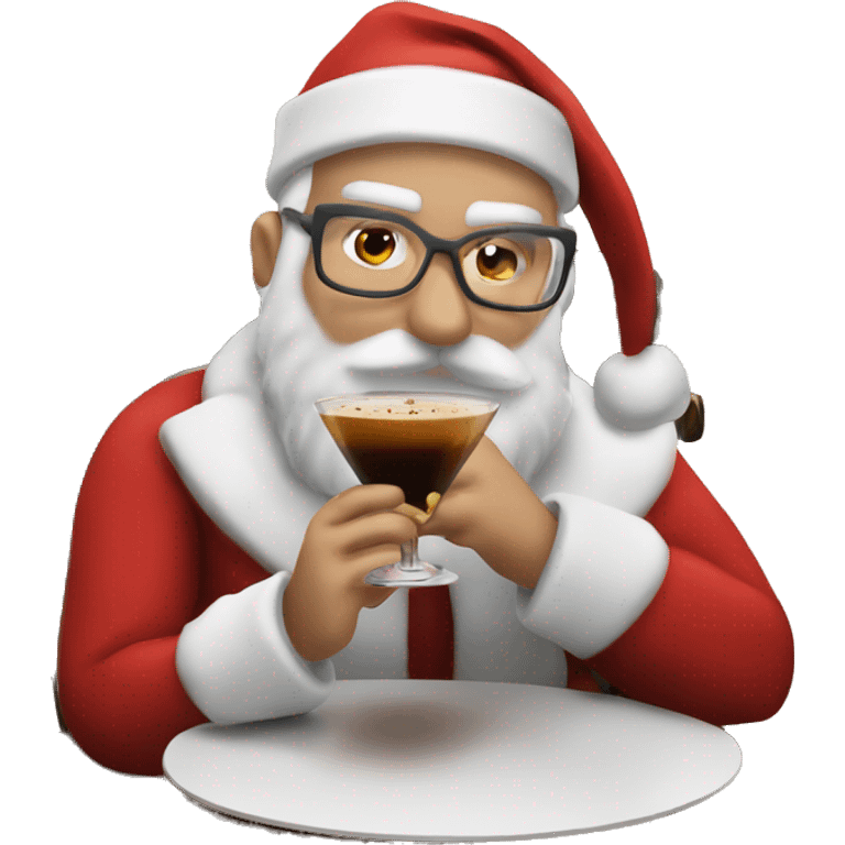 Santa drinking an espresso martini emoji