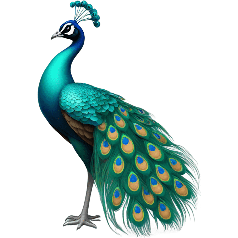 teal peacock emoji