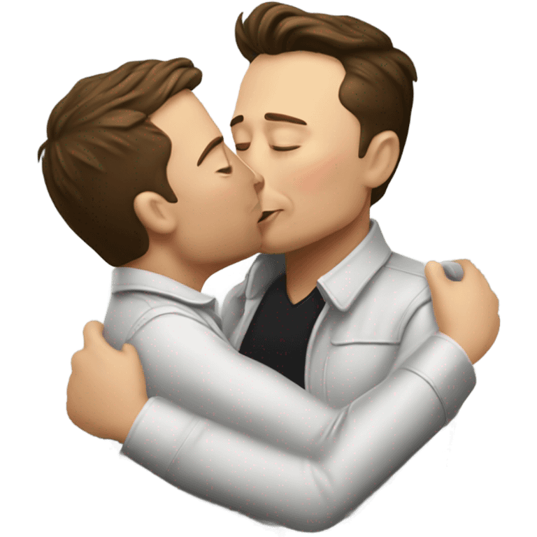 Elon musk kissing a man emoji