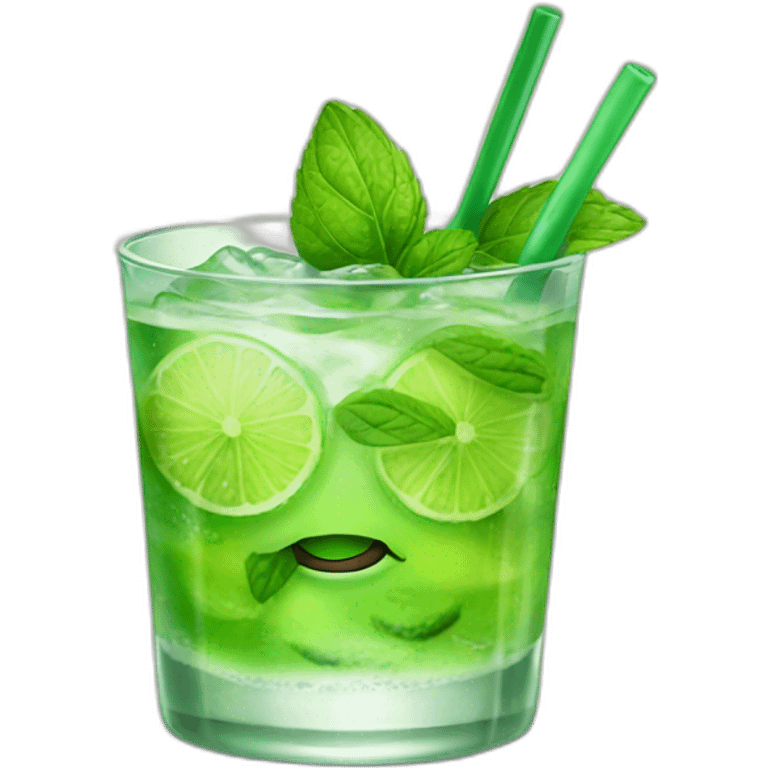 Mojito with eyes emoji