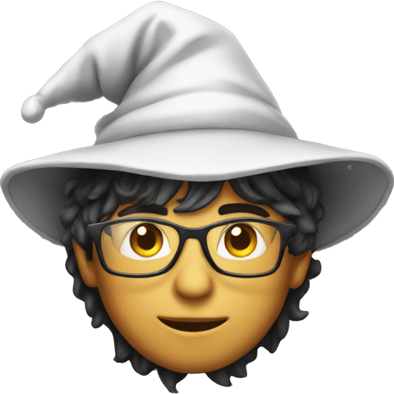 a young wizard wearing glass with lighting hat emoji