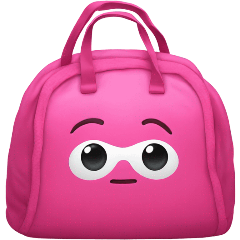 Pink gym bag with bow emoji