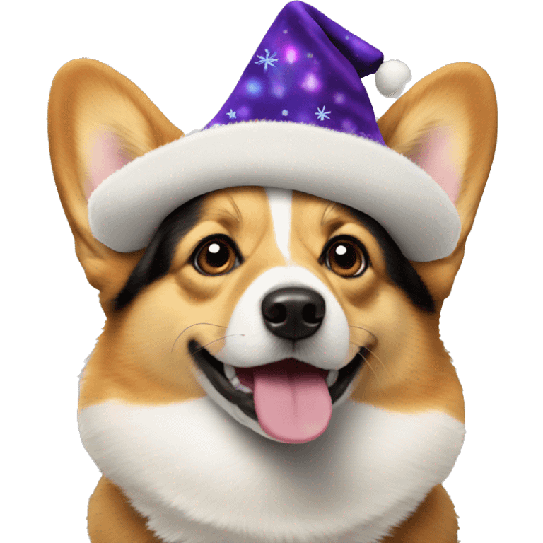 Corgi in a New Year's hat emoji