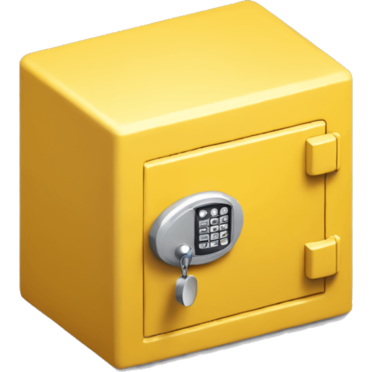 3d  isometric small safe in yellow emoji