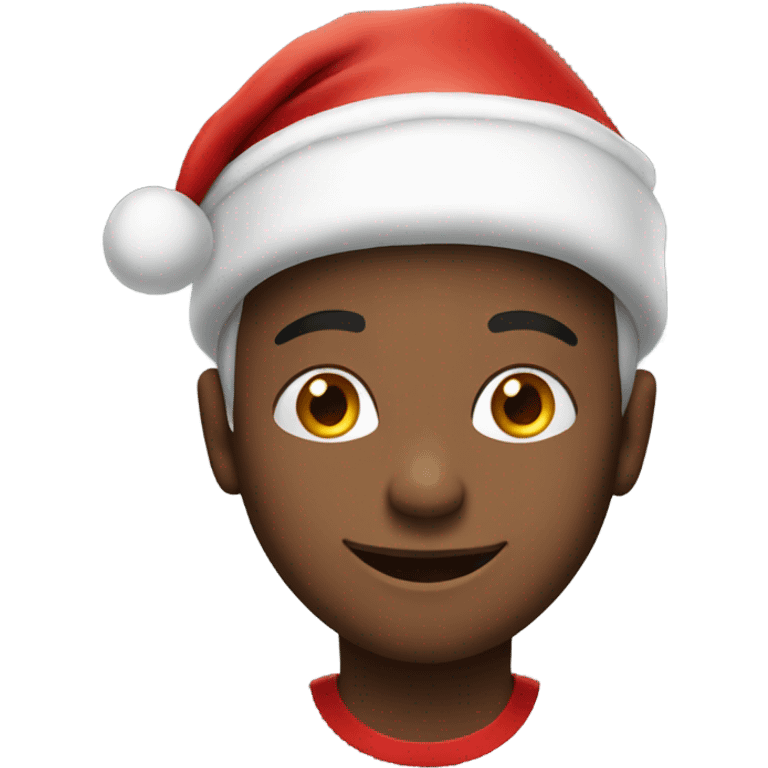 smiling boy in Santa hat emoji