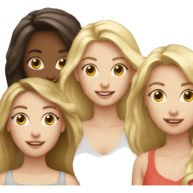 2 blonde girls and 1 brunette girl emoji