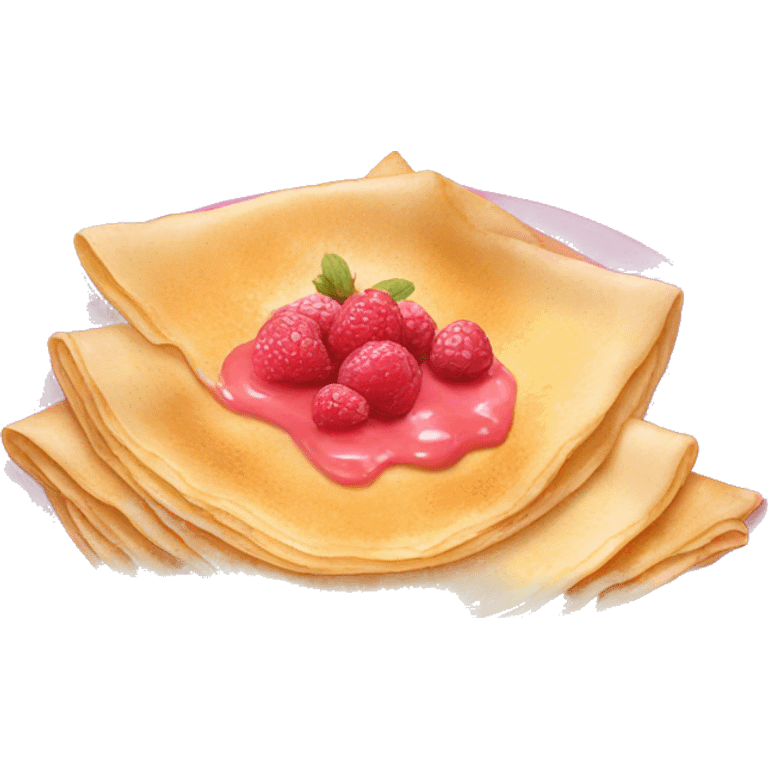 Crepes on a pink plate emoji