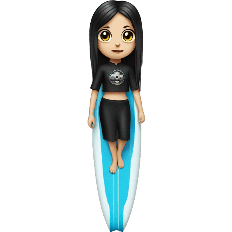 Goth girl on a surfboard  emoji