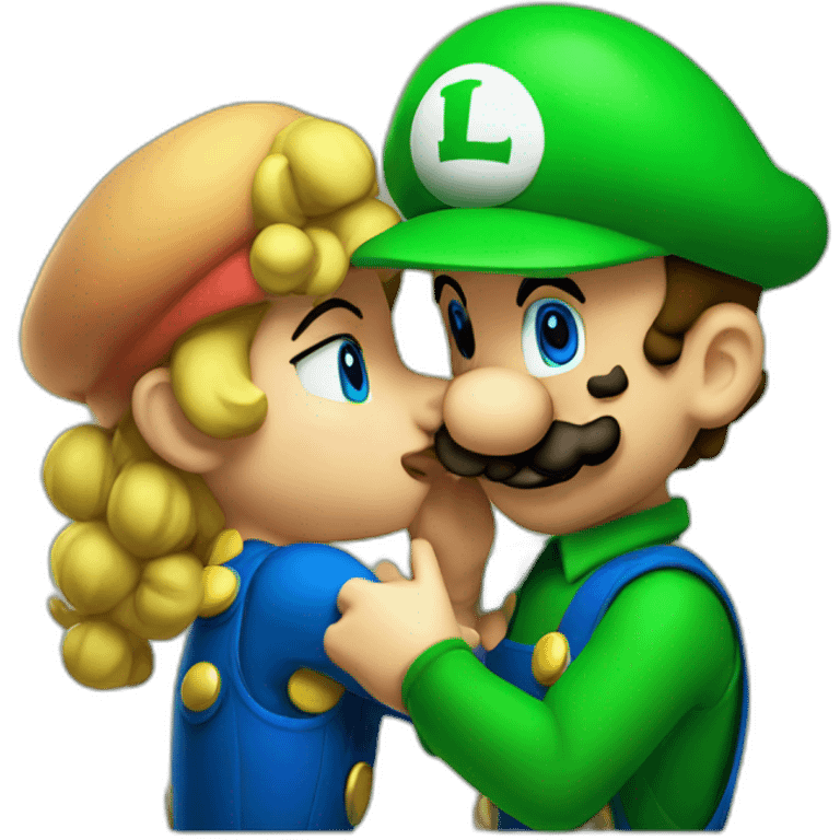 mario kissing luigi emoji