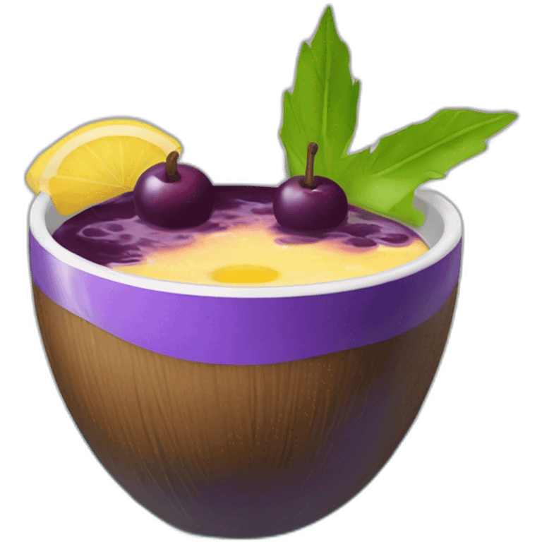 Caldo de cana açaí com abacaxi emoji