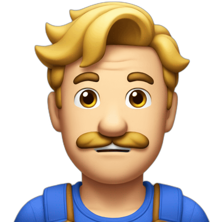 mario confused with one eyebrow raised emoji