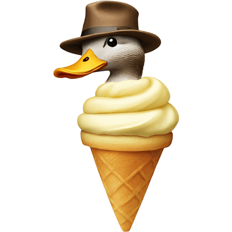 a duck with a ice cream hat  emoji