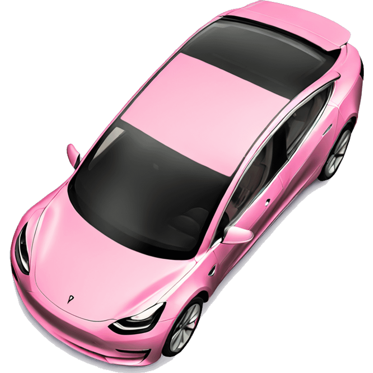 Pink Tesla model 3 back emoji