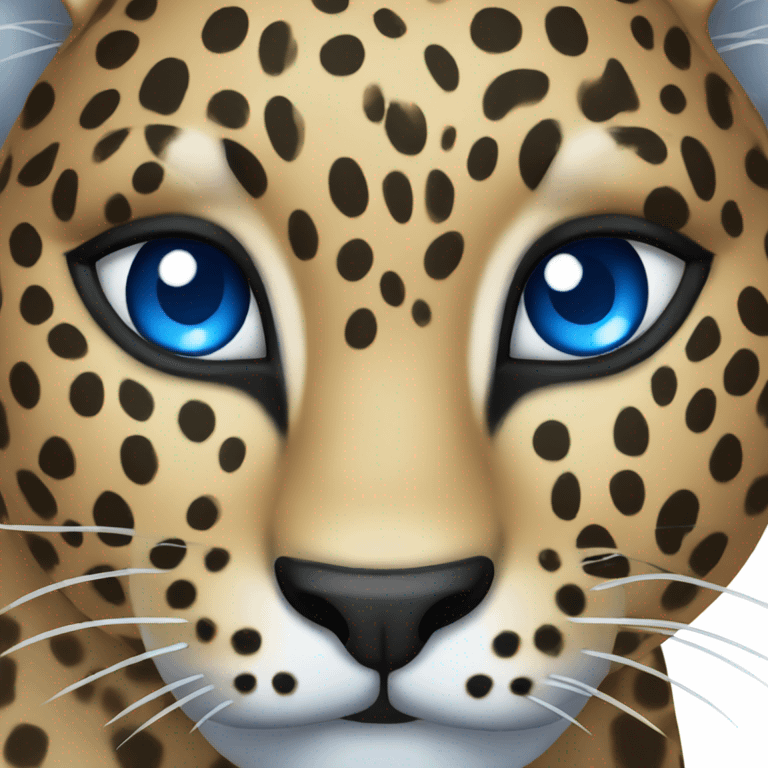 A leopard with blue eyes emoji