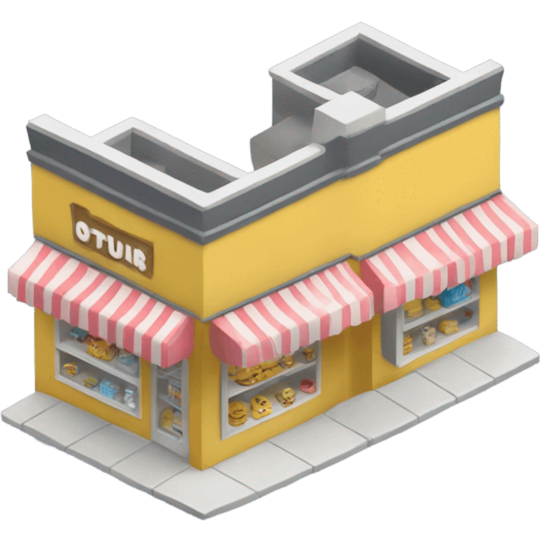 isometric row of shops emoji