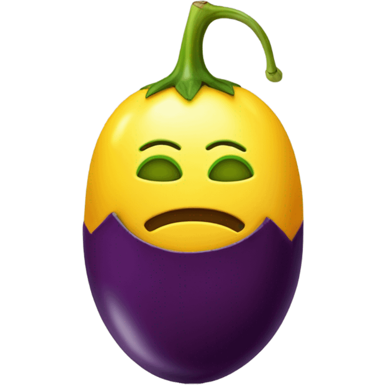 Smiley emoji with eggplant emoji