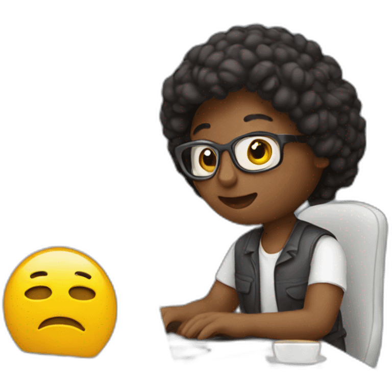 marketer working on a macbook emoji