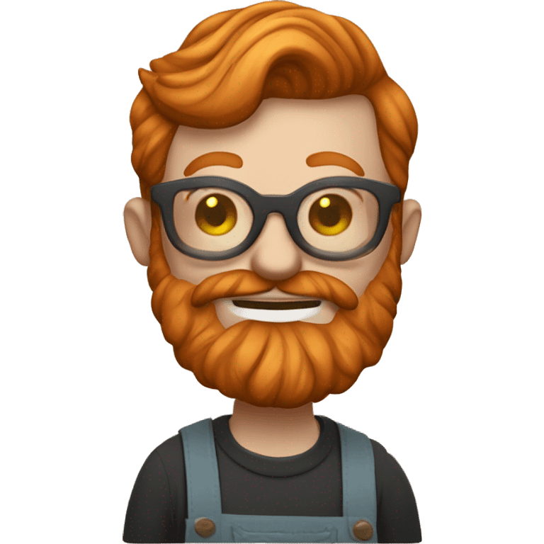 ginger hipster man with beard and glasses  woodworker emoji