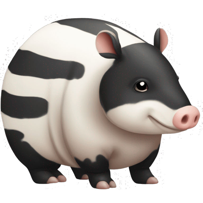 Black and white piebald chubby armadillo pig panda centipede armadillo  emoji