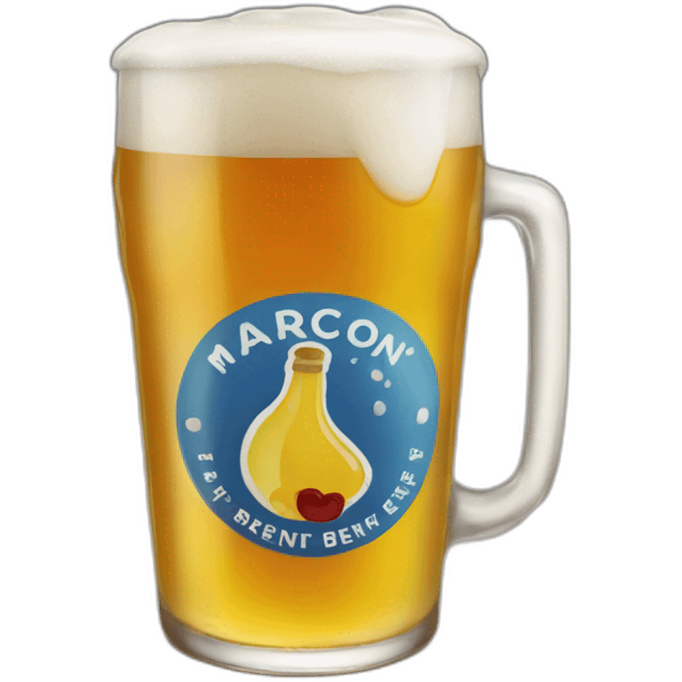 Macron drink beer emoji