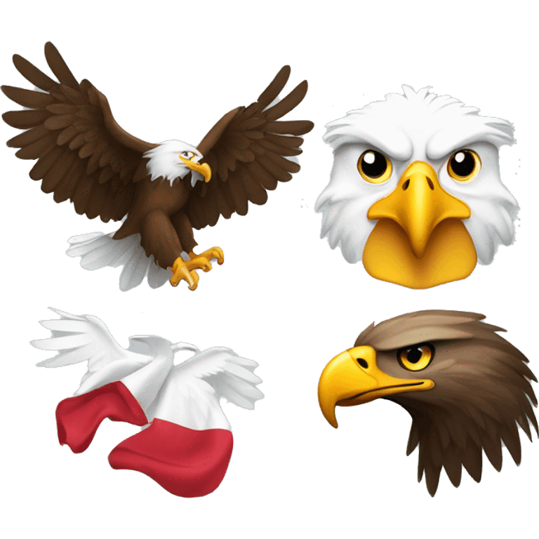 AMERICAN EAGLE AND POLISH EAGLE emoji