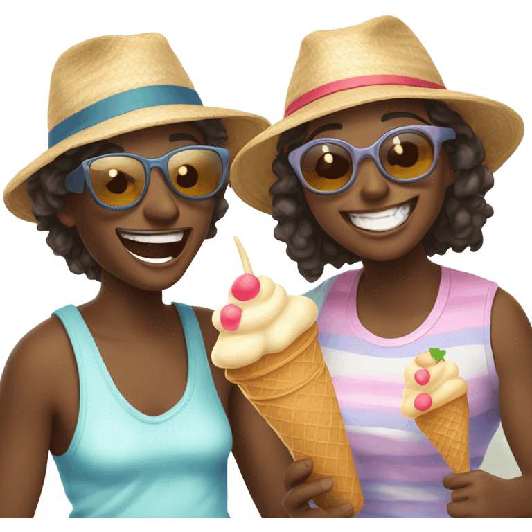 Couple enjoying summer vibes emoji