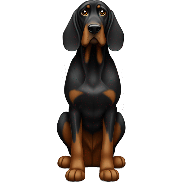 Black bloodhound standing  emoji