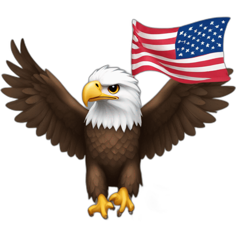 eagle with american flag behind emoji