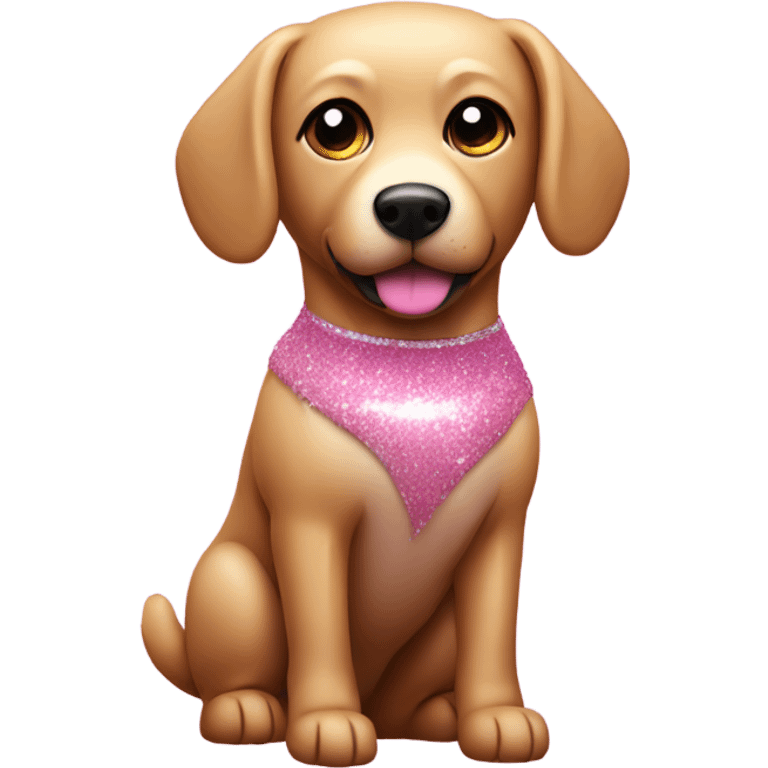 Pink full body dog with glitter emoji