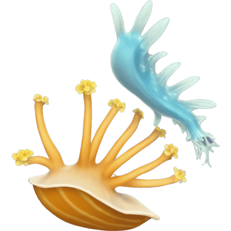 Nudibranch with flower emoji