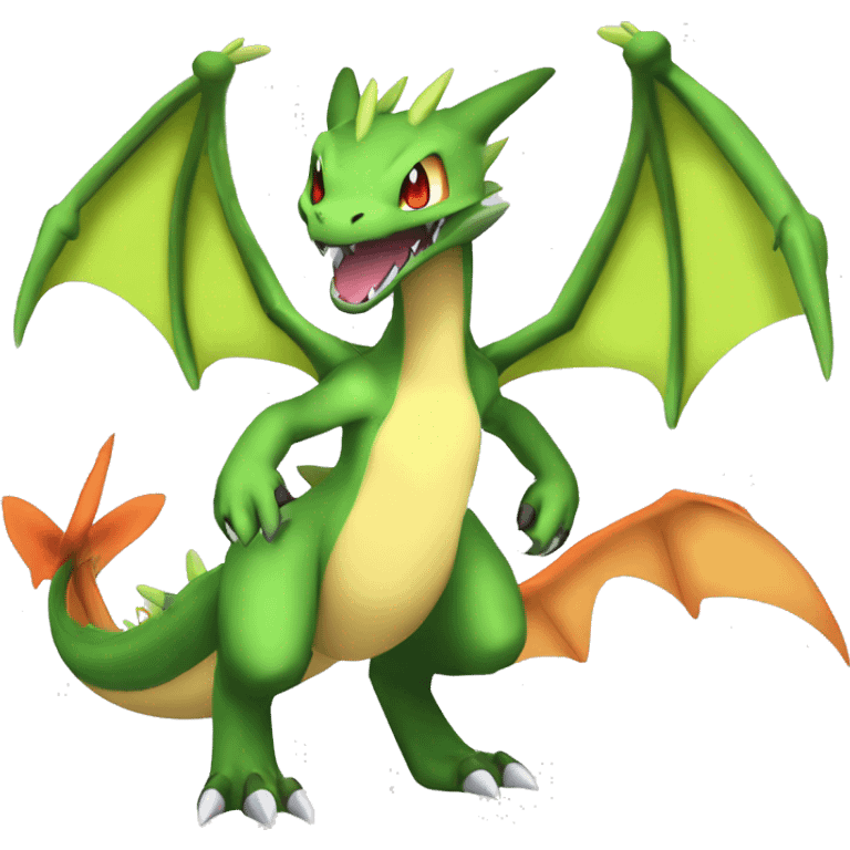 Anthro Cool Edgy Legendary Fakemon-Pokémon-Flygon-Charizard-Fantasy-Creature With Full Body Detailed High Quality emoji