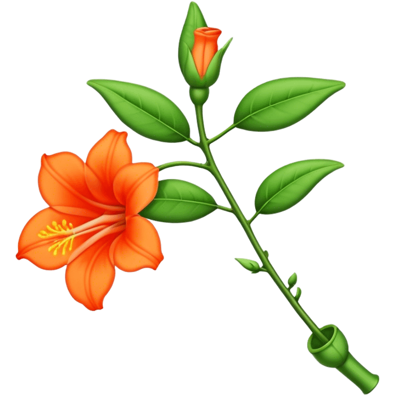 single Trumpet Vine flower, straight stem emoji