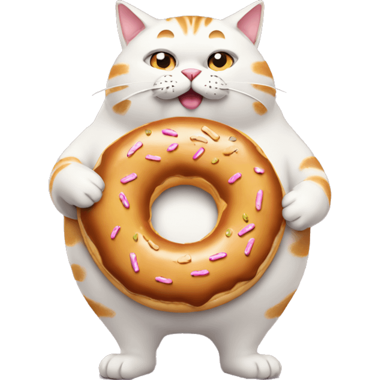 fat cat eating a donut emoji