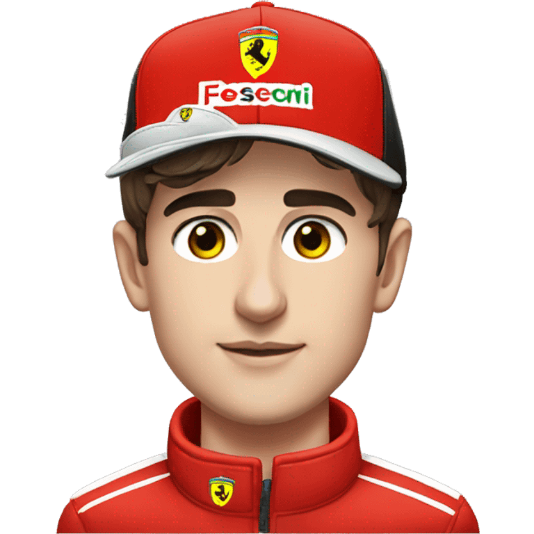 charles leclerc with a ferrari hat emoji