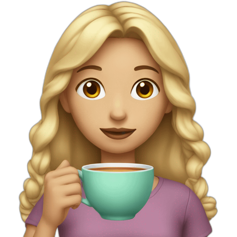 Girl sipping tea emoji