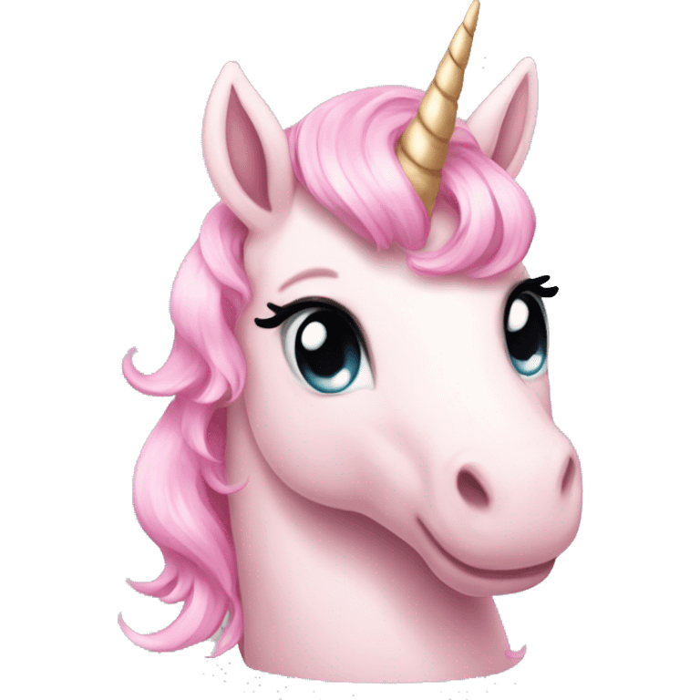 Light pink unicorn a light pink bow emoji