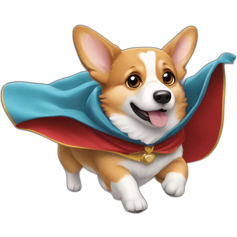 corgi flying cape emoji