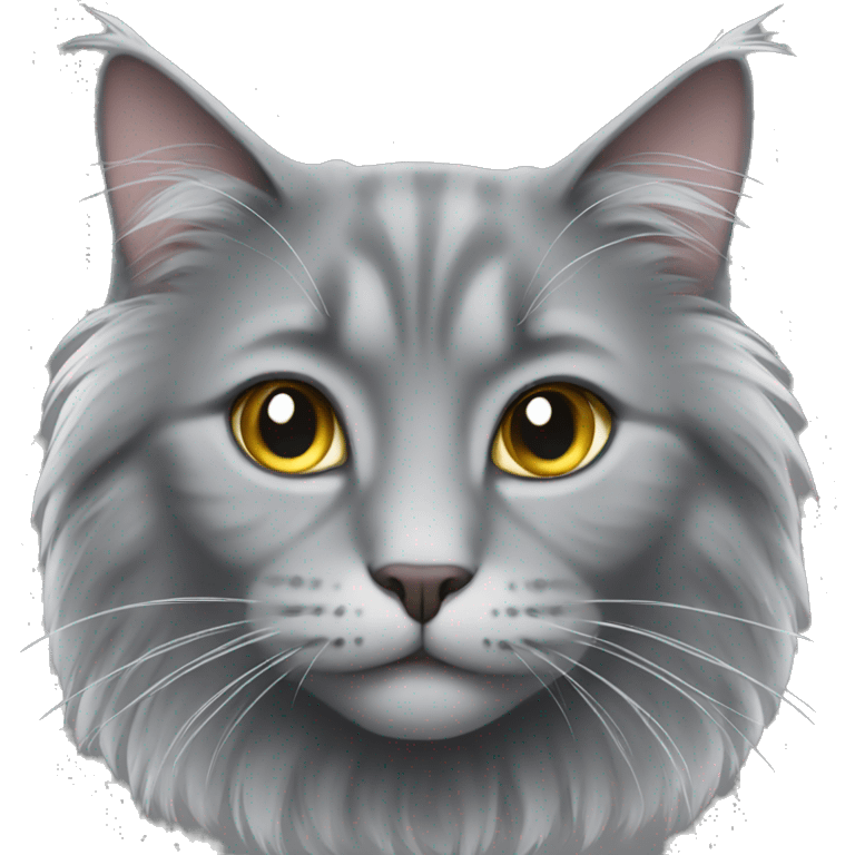 long haired gray cat emoji