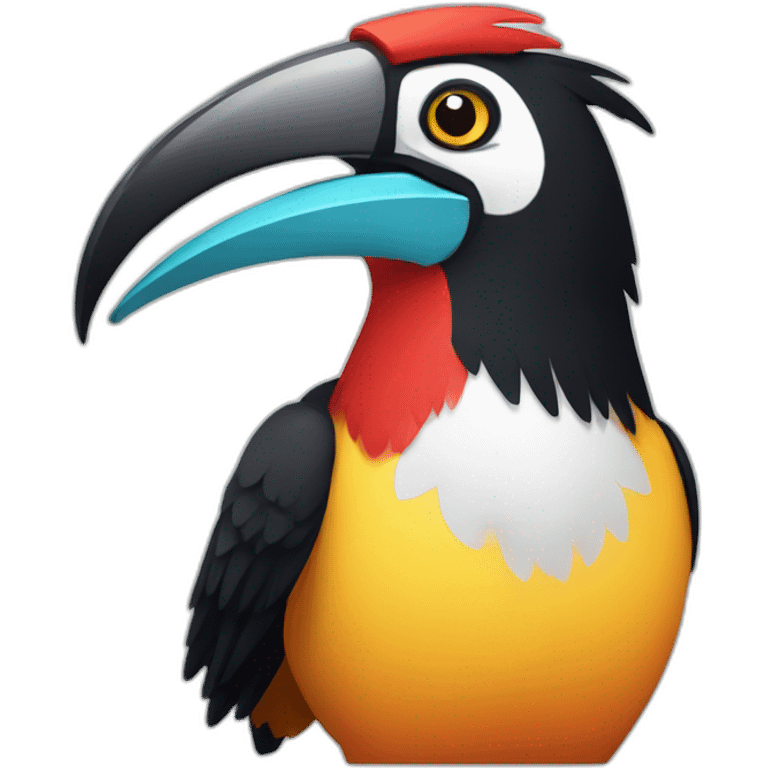 Aggressive and multi color tucan  emoji