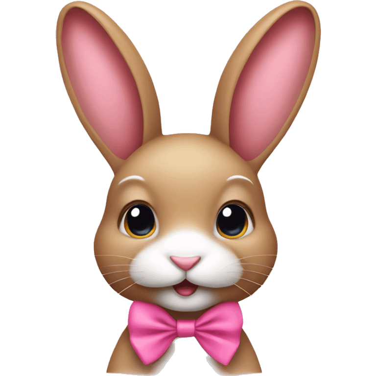 bunny with pink bow on neck emoji