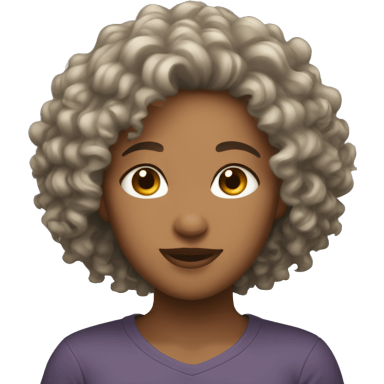 Pretty lesbian with curly hair  emoji