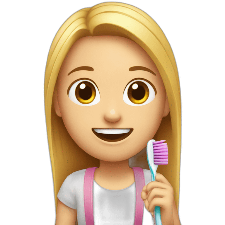 girl toothbrush emoji