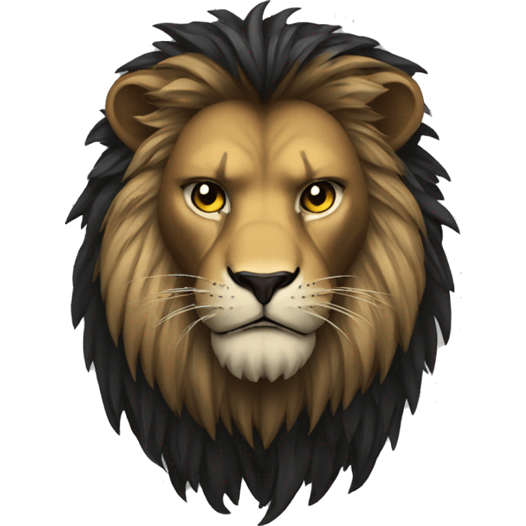 Lion angry black emoji