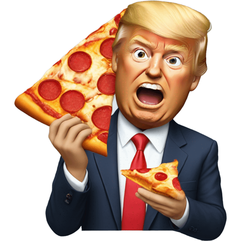 Donald trump with eating pizza emoji