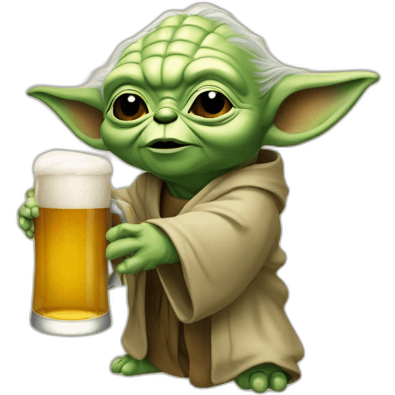 Yoda qui boit de la bière emoji